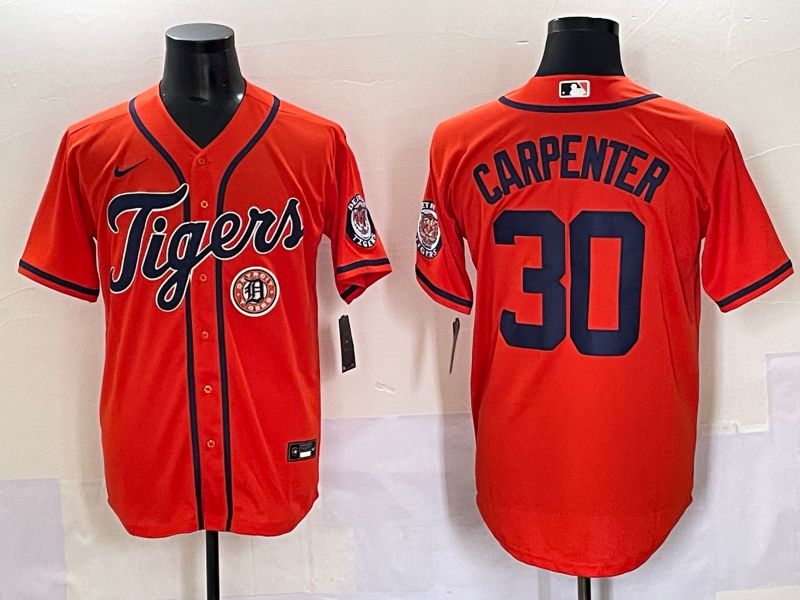 Men 2025 Detroit Tigers #30 Carpenter Orange Game Nike MLB Jersey style 6->detroit tigers->MLB Jersey